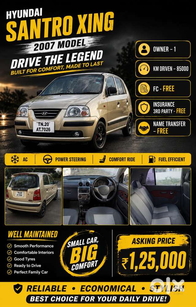 Hyundai Santro Xing Xo, 2007, Petrol