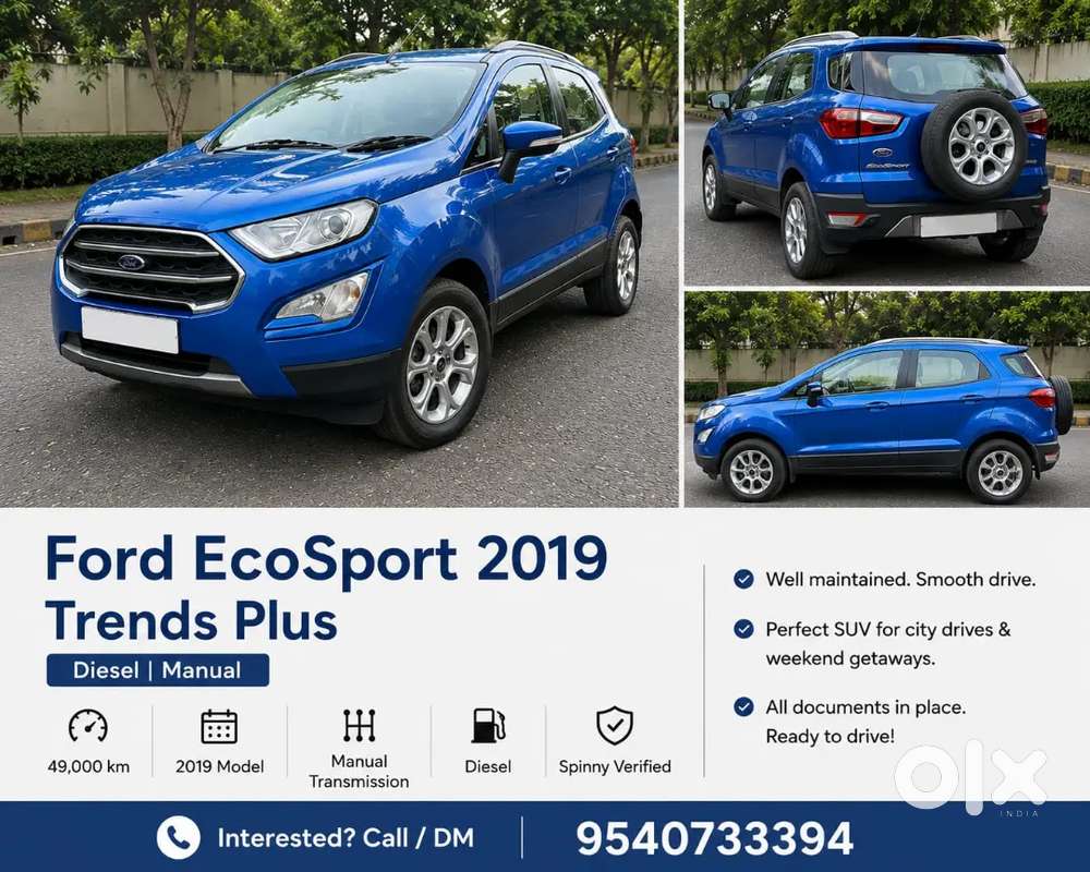 Ford Ecosport, 2019 Model. 49000km Diesel Manual. Perfect Condition.
