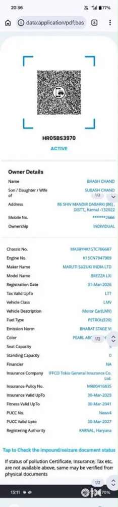 Maruti Suzuki Brezza 2026 Lxi