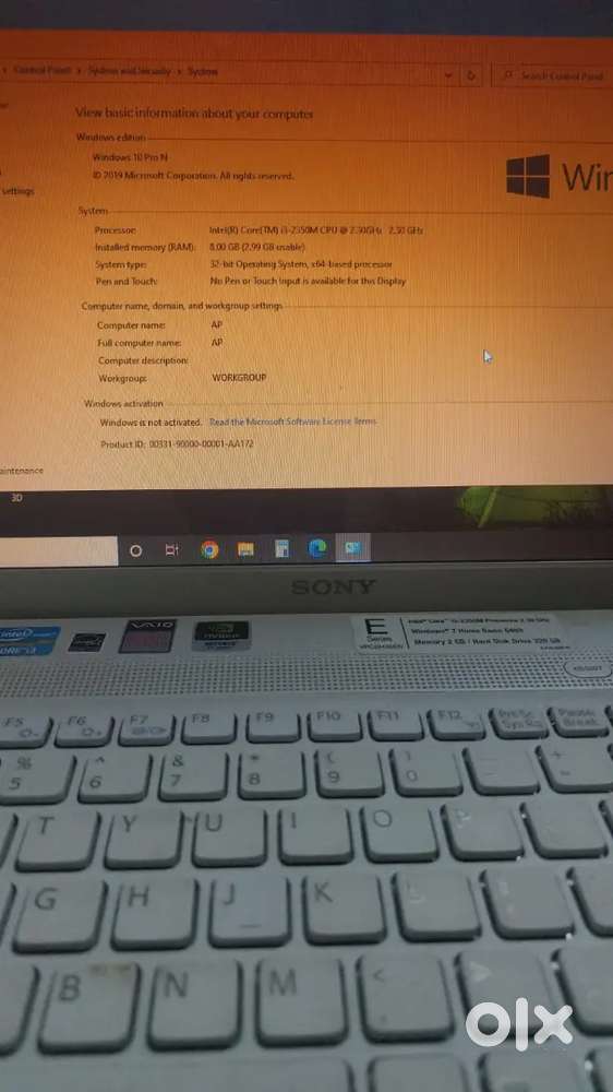 Sony laptop very good condition no problemInte(R) Core(TMJ i3-2350M