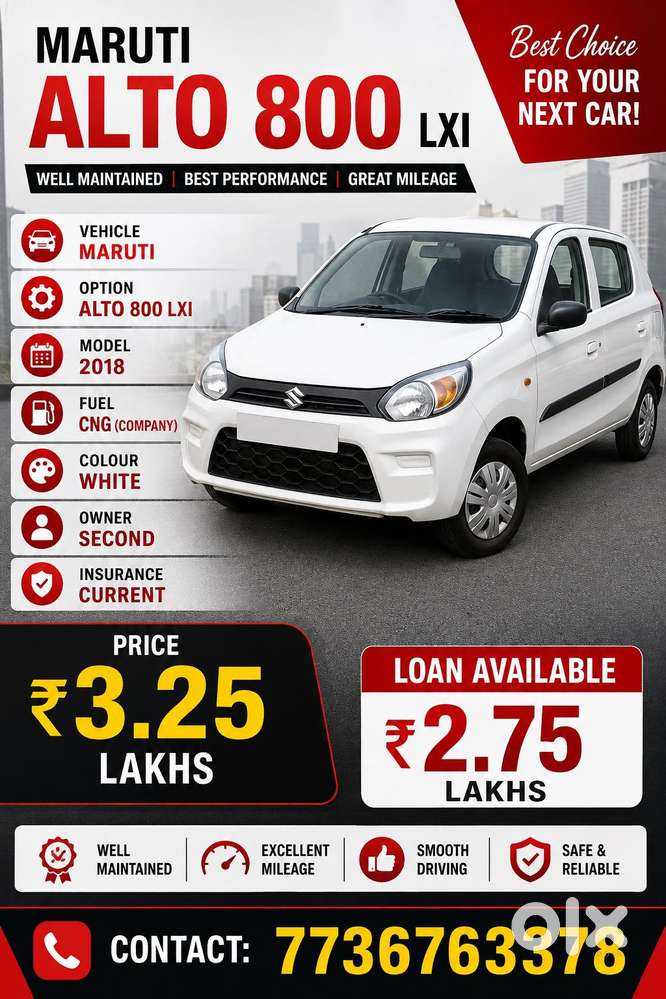 Maruti Suzuki Alto 800 Cng Lxi, 2018, Cng & Hybrids