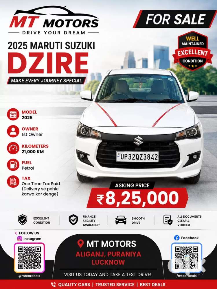Maruti Suzuki Dzire 1.2 Lxi, 2025, Petrol
