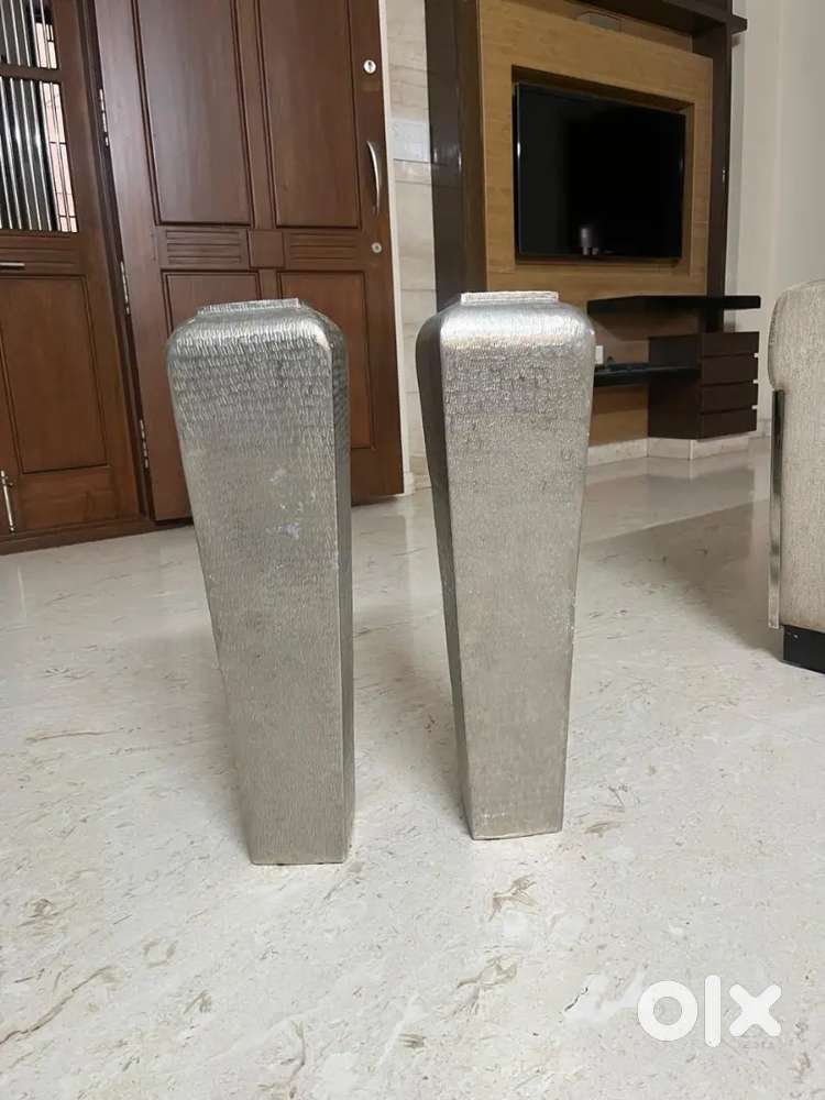 Vase Tapered Silver Finish.