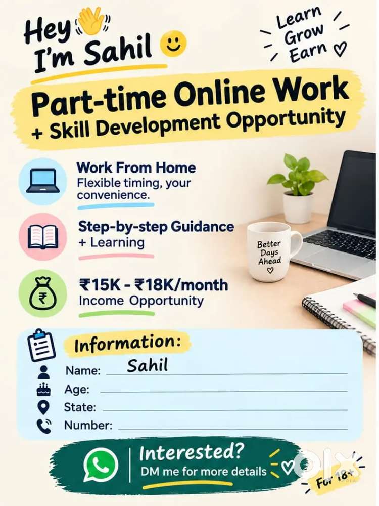 Online work opportunity.full time / part time