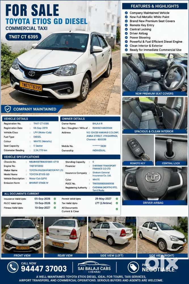Toyota Etios 1.5 Std 2019