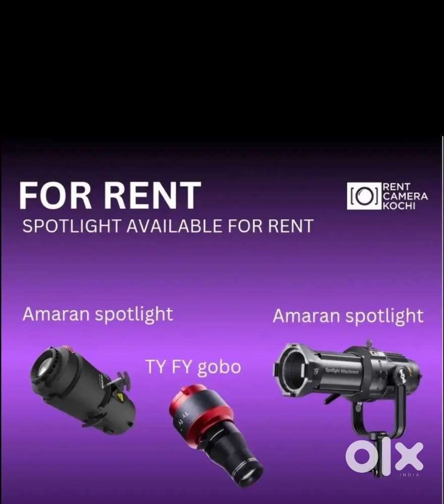 TyFy gobo, Amaran spot light, godox spotlight available for rent