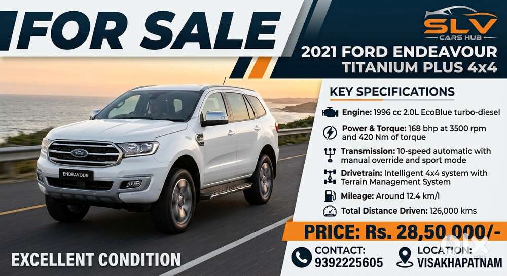 Ford Endeavour 20214*4 At Diesel 126000 Km Driven