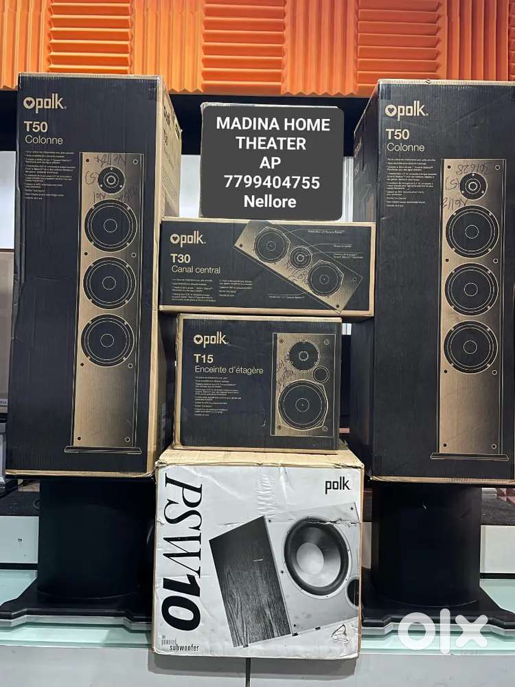 Polk audio T50 Tower speakers T30 centre speaker T15