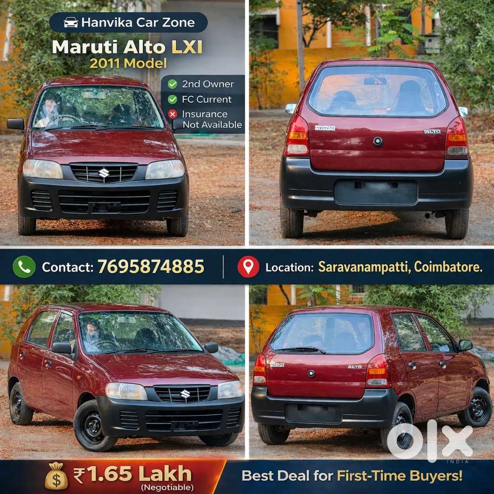 Maruti Alto Lxi 2011  Good Condition  ₹1.65l  Coimbatore