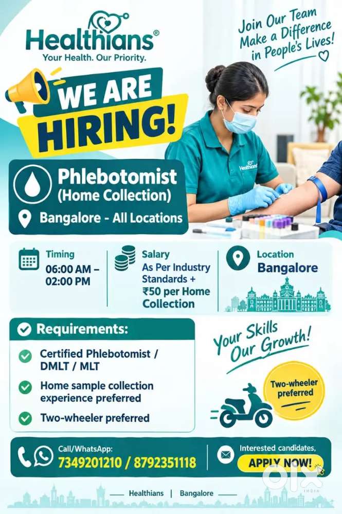 HOME COLLECTION PHELBOTOMIST JOB