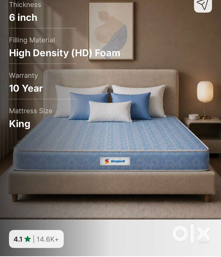 Sleepwell Mattress New packed King size 6 inches