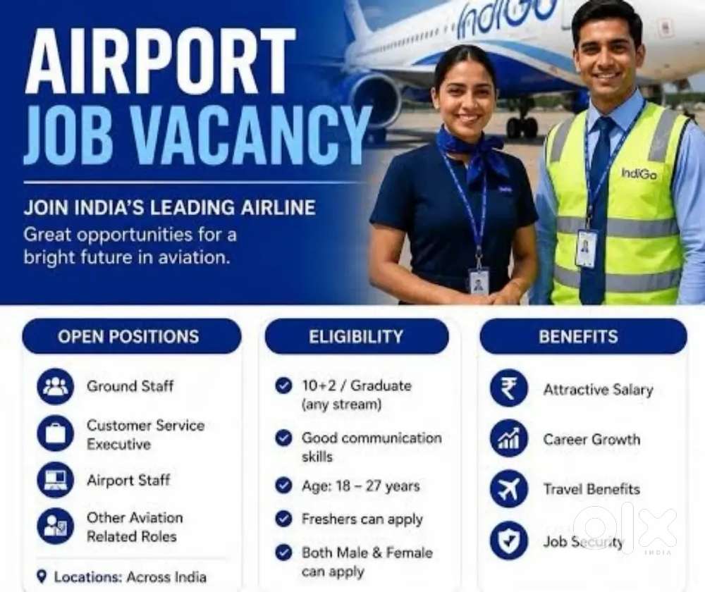 Urgent hiring for airport job for freshers