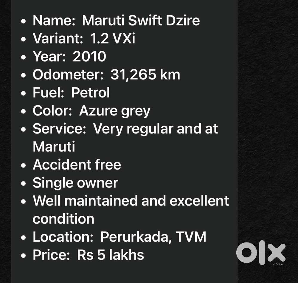 2010 Maruti Suzuki Swift Dzire Petrol