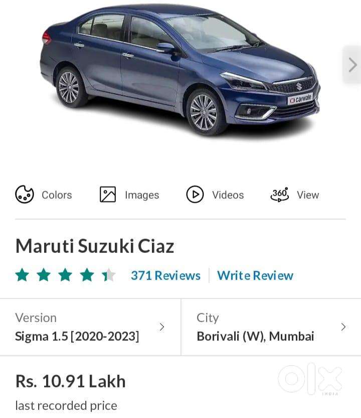 Maruti Suzuki Ciaz Sigma 1.5, 2021, Petrol
