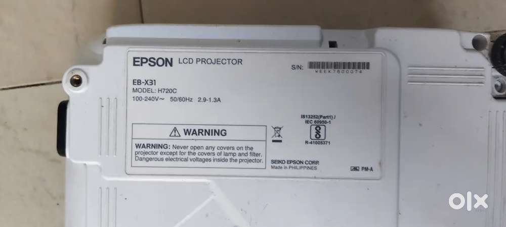 Epson EB-X31 3LCD Projector (Model: H720C) - TVs, Video - Audio in