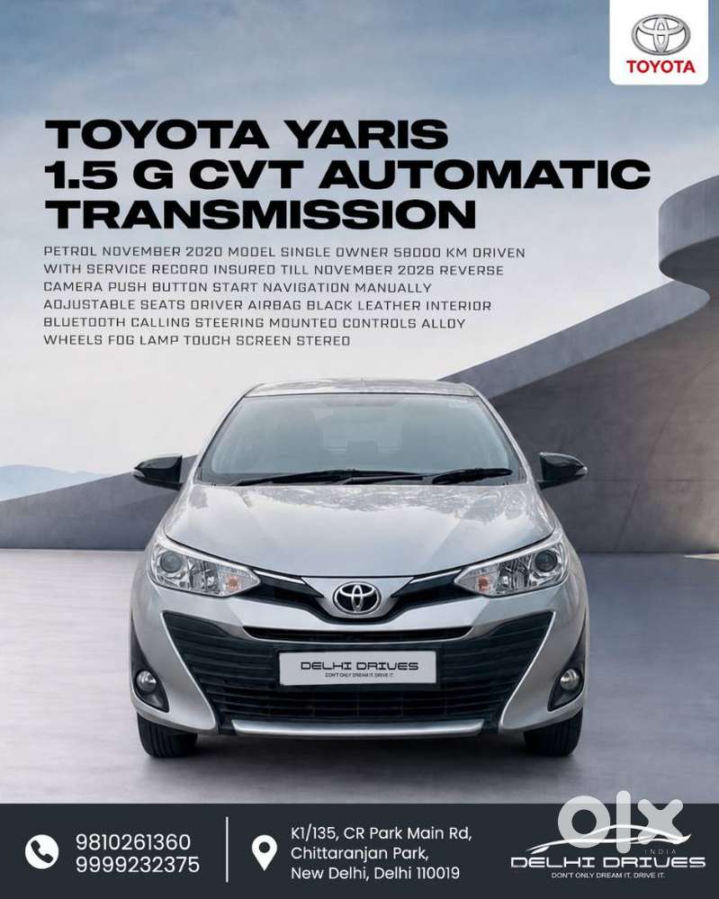 Toyota Yaris G Cvt, 2020, Petrol