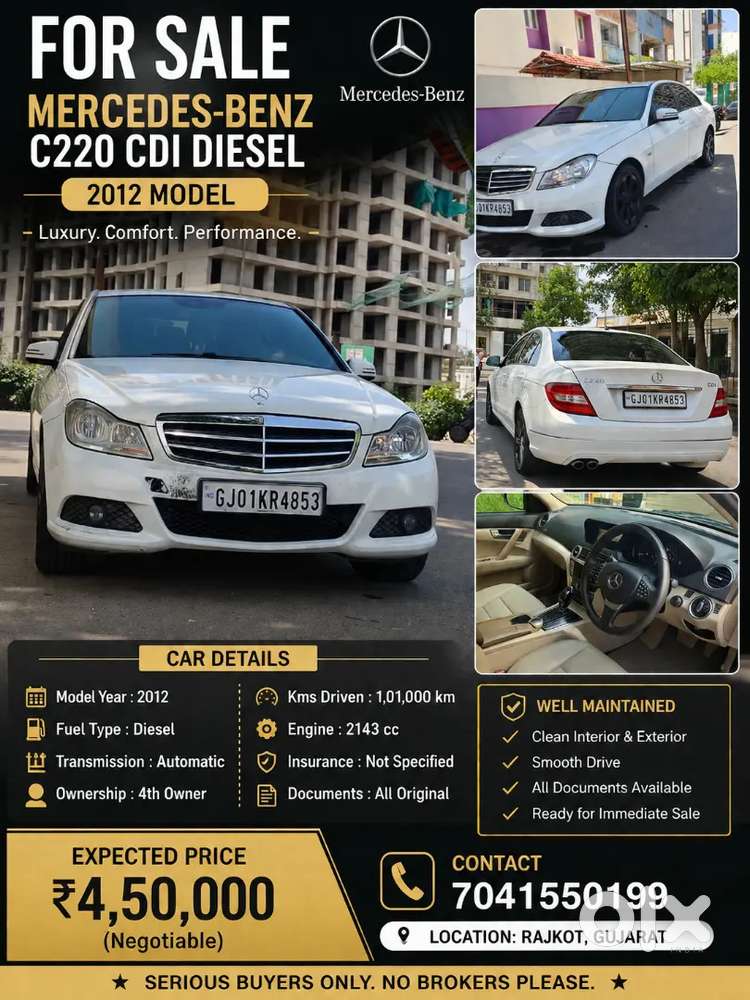 Mercedes-benz C-class 2012 Diesel Automatic Car