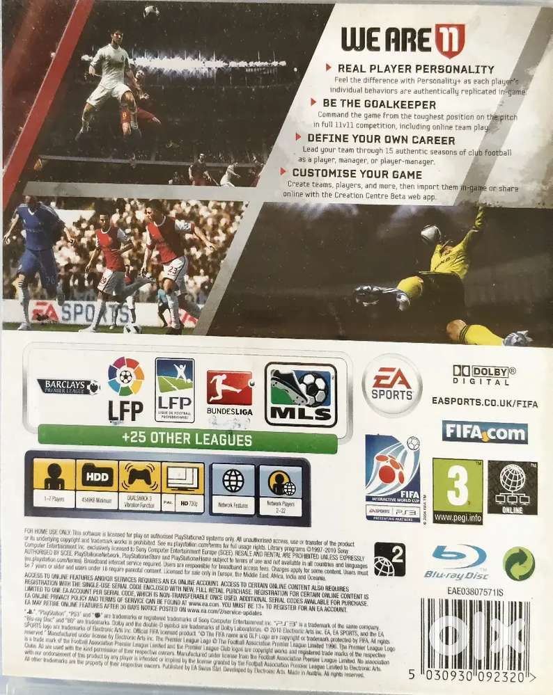 FIFA 11 PS3 GAMING DISK
