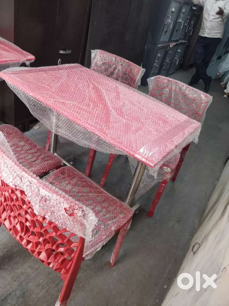 All New Spider Plastic Chairs & table in Red heavy Board Fresh Peices