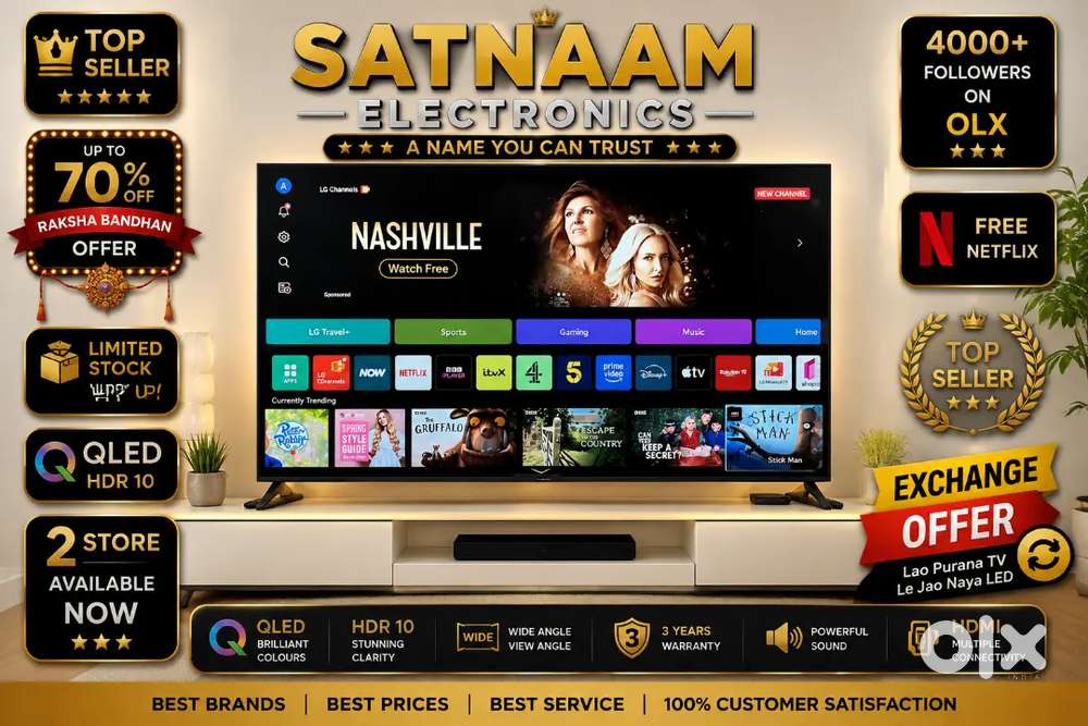 70% OFF NEW BRAND LED TV WITH EXCHANGE OFFER 3 YEARS WARRANTY 32 43 50