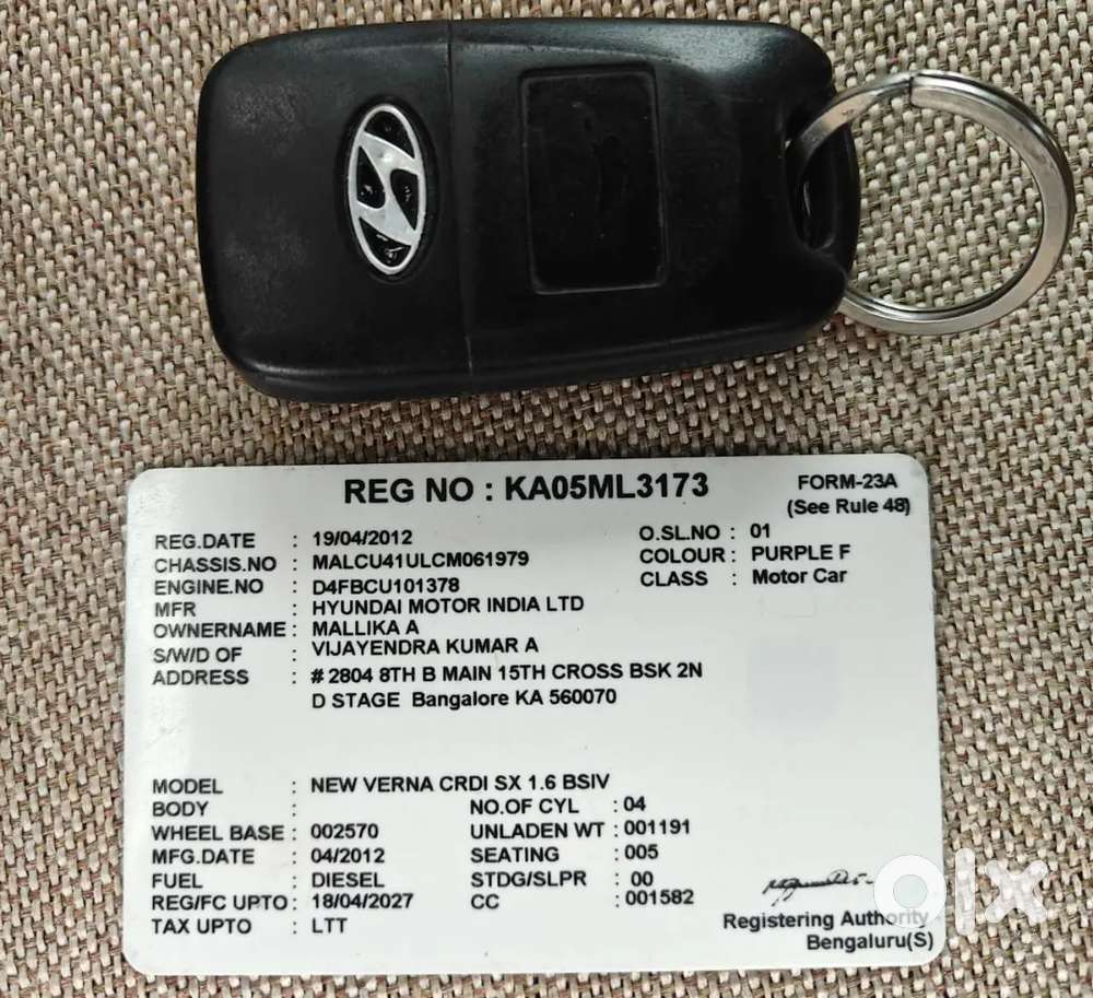 Hyundai New Verna Sx O 2012