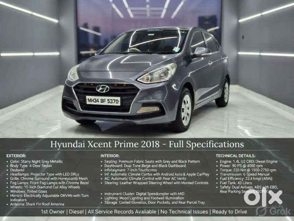 Hyundai Xcent Prime Ladies Owner2018 Diesel 80000 Km Driven 24 Milage