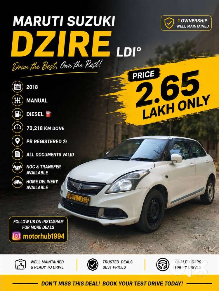 Maruti Suzuki Dzire Ldi, 2018, Diesel