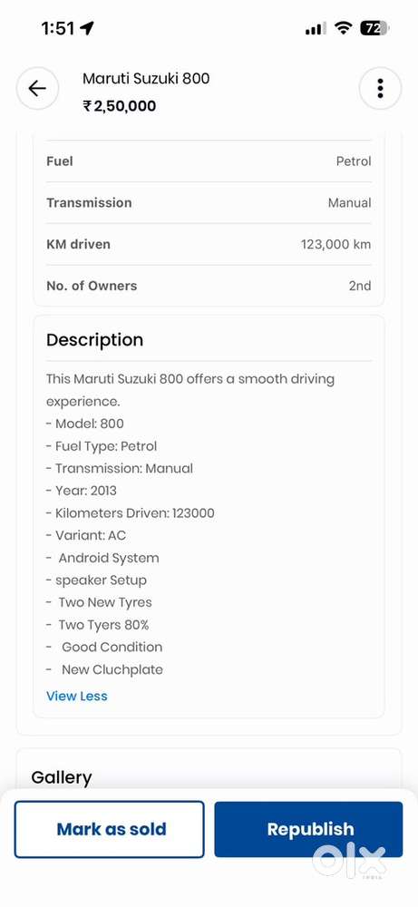 Maruti Suzuki Alto 800 Petrol 2012