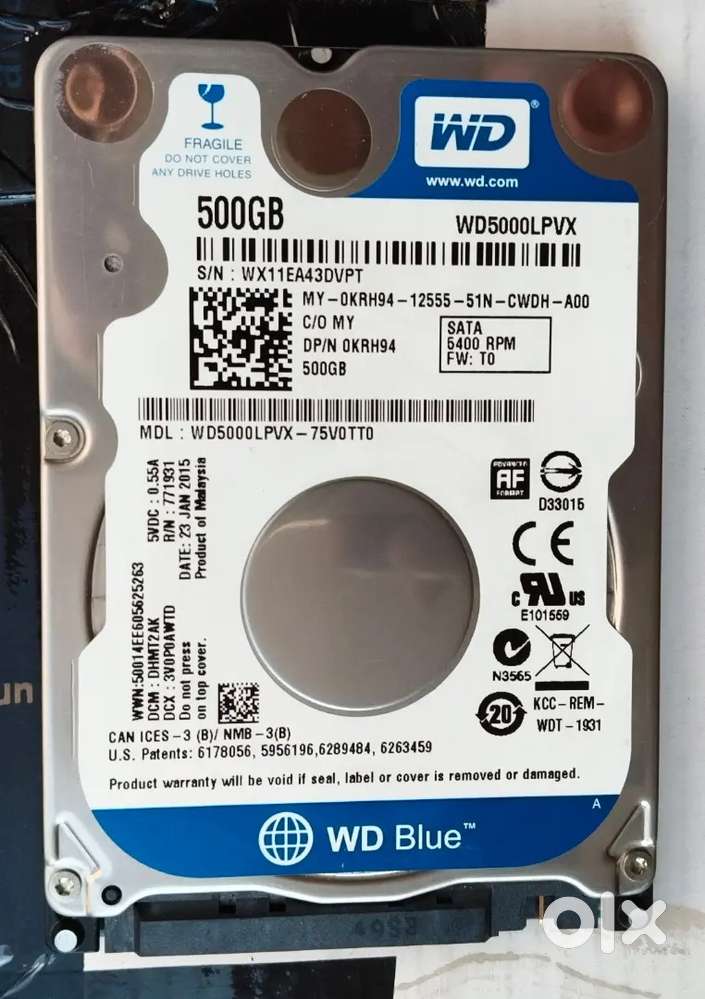 Western Digital WD Blue 500GB 2.5 Laptop Hard Disk (SATA, 5400 RPM)