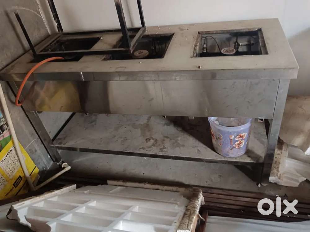 Commercial Stainless Steel 3-Burner Gas Stove Table