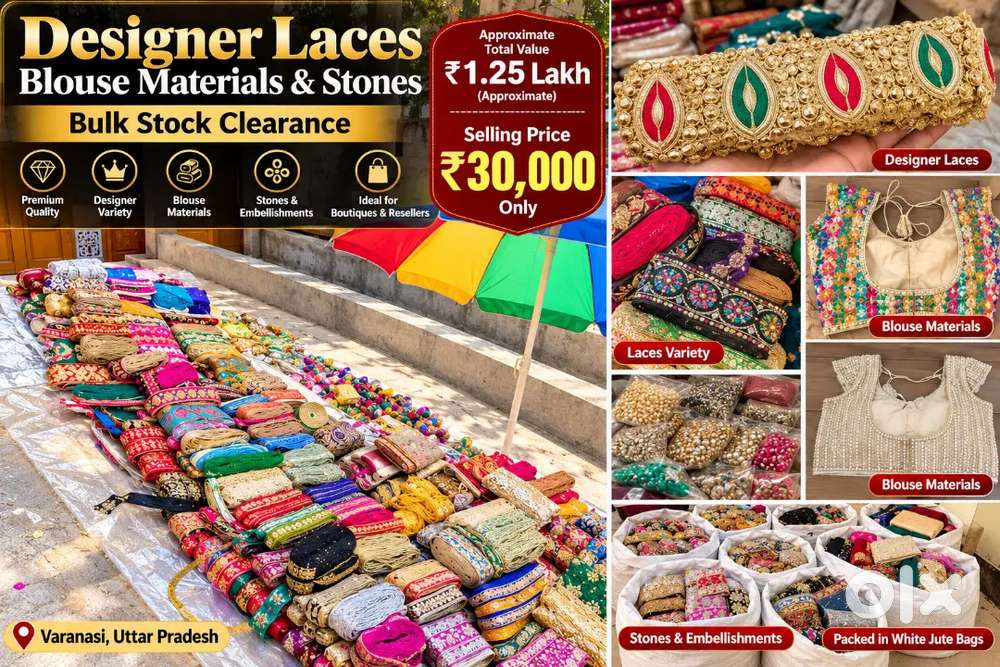 Bulk Designer Laces & Blouse Materials Wholesale Stock Clearance
