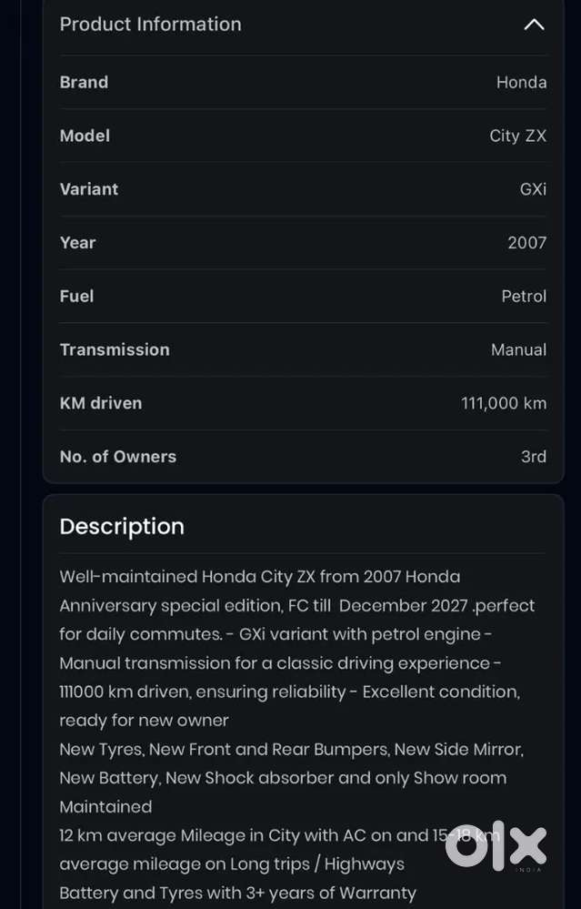 Honda City Zx Petrol Manual 2007