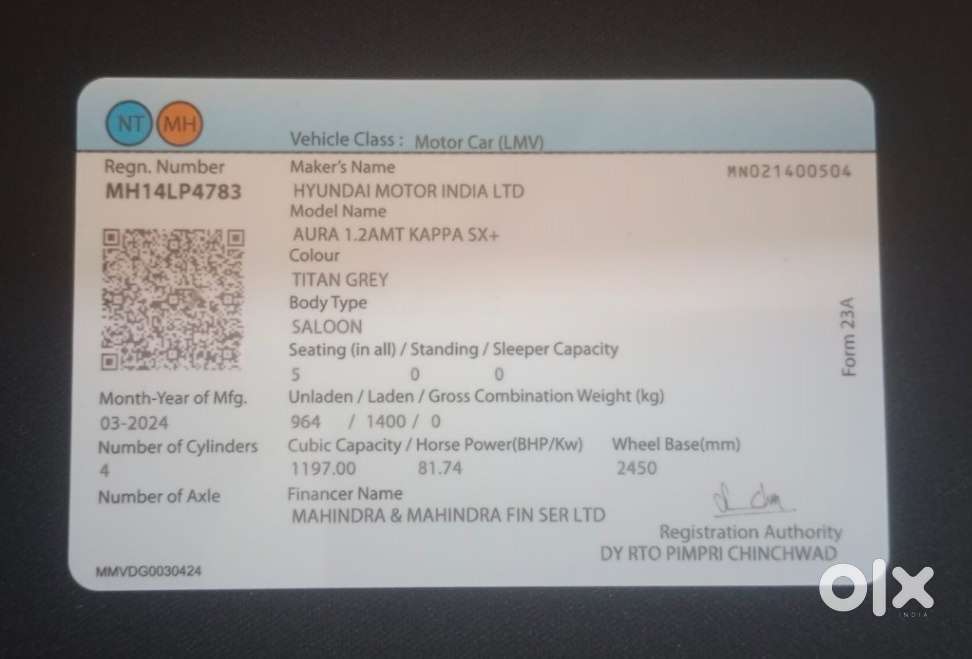 Hyundai Aura [2023-ongoing] 1.2 Sx Plus Petrol Amt, 2024, Petrol