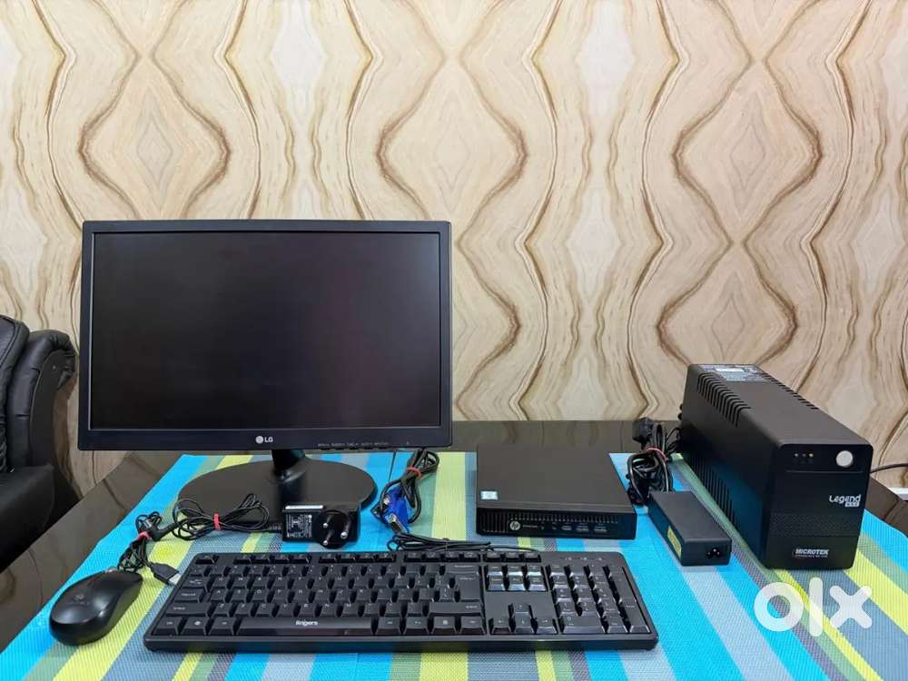 HP Desktop PC i3 6th Gen | 8GB RAM | 256GB SSD | LG 19 Monitor | UPS