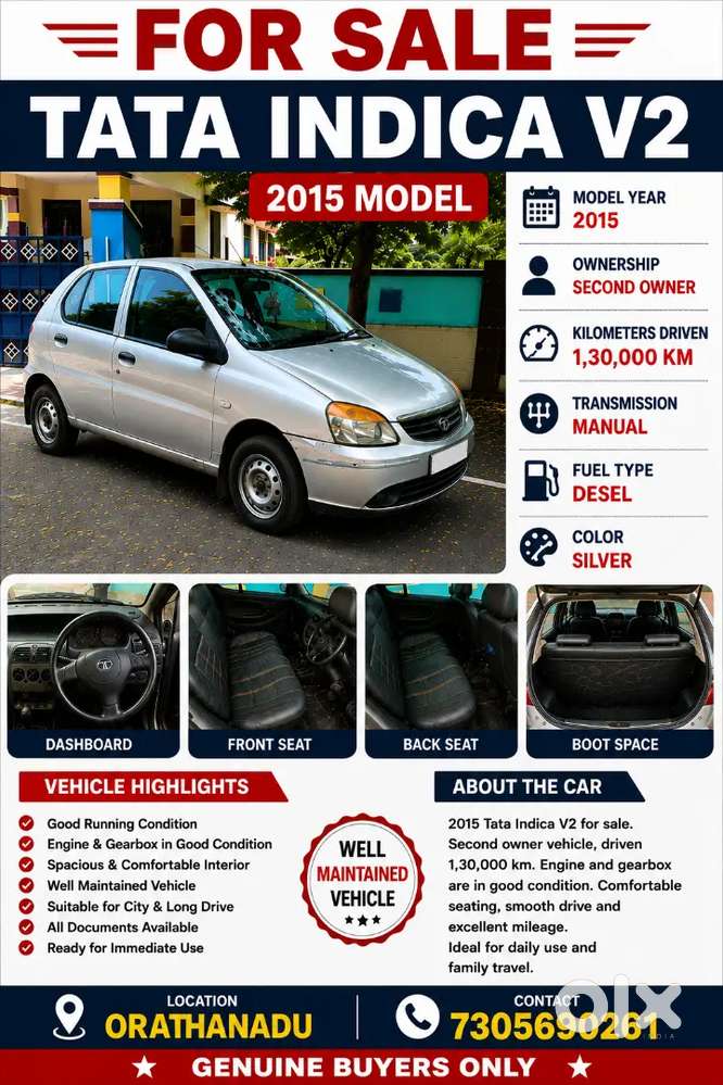 Tata Indica V2 Dl 2015
