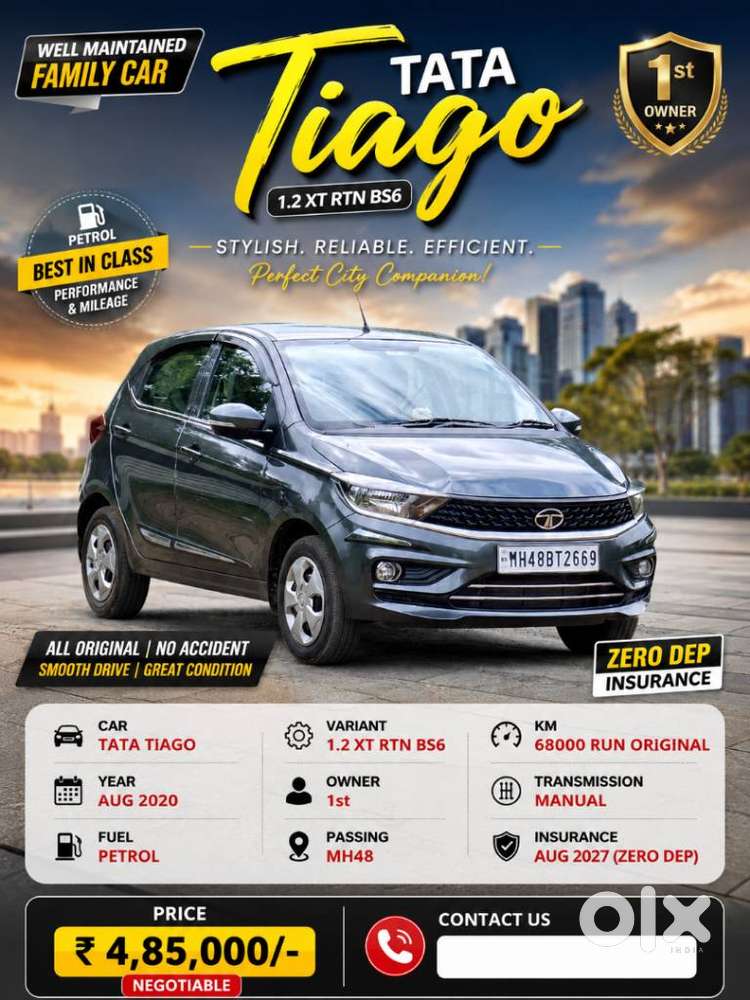 Tata Tiago 1.2 Revotron Xt (o), 2020, Petrol