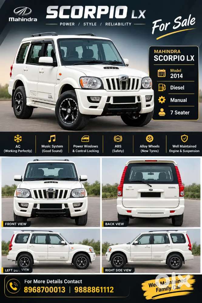 Mahindra Scorpio 2014 Diesel 200000 Km Driven With New Tyre Yokohama