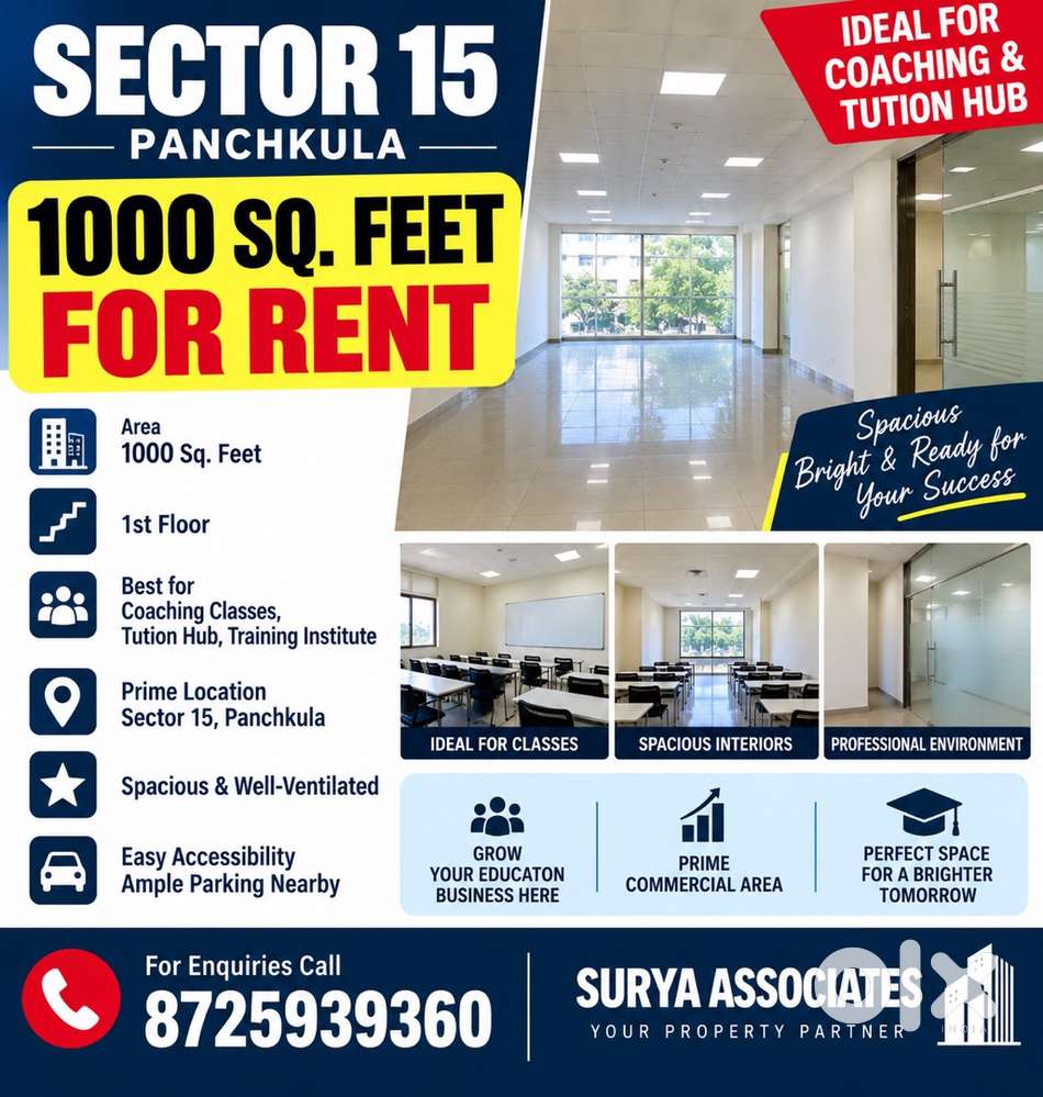 1st floor for rent sector 15 Panchkula