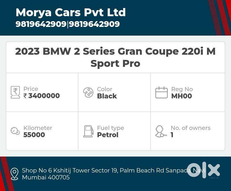 Bmw 2 Series 2.0 220i M Sport, 2023, Petrol