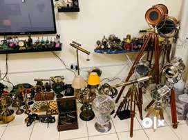 Antique Brass Nautical items binoculars,compass,telephone,brass