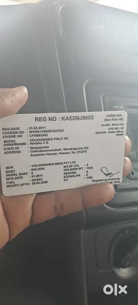 Volkswagen Polo 2011 Diesel 93555 Km Driven And Good Engine Condition