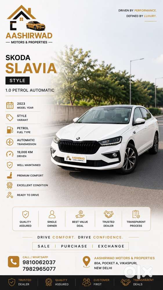 Skoda Slavia 1.0 Tsi Style At, 2023, Petrol