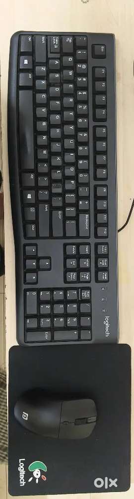 Logitech USB Keyboard & Portronics Wireless Mouse & Mousepad