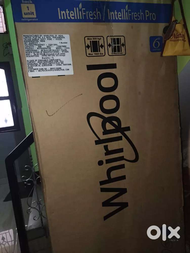 Whirlpool packaged new fridge