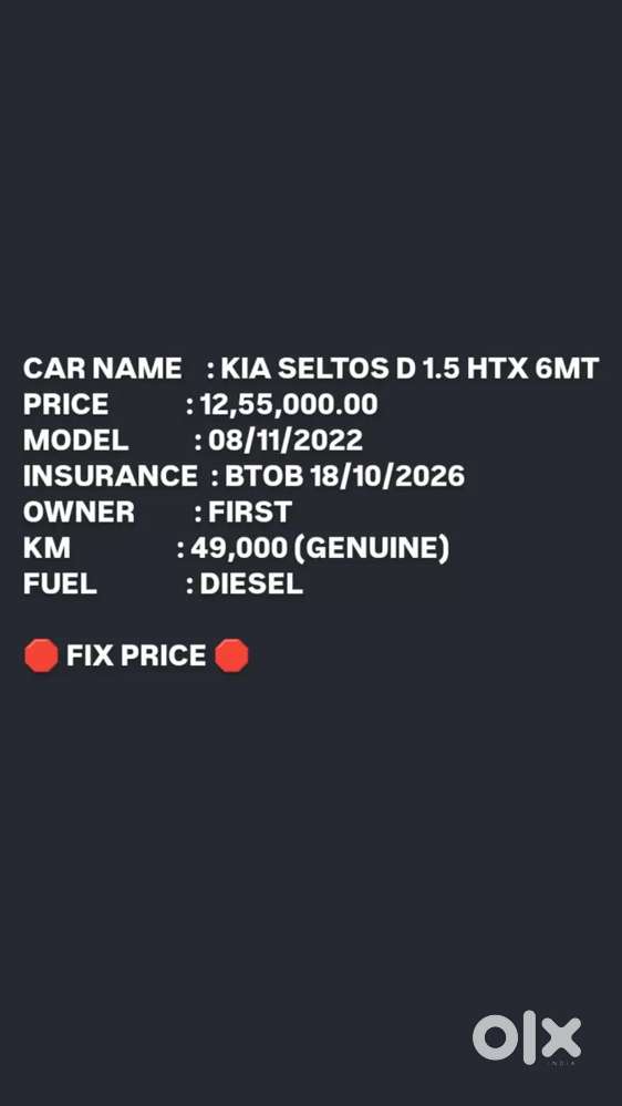 Kia Seltos Htx D, 2022, Diesel