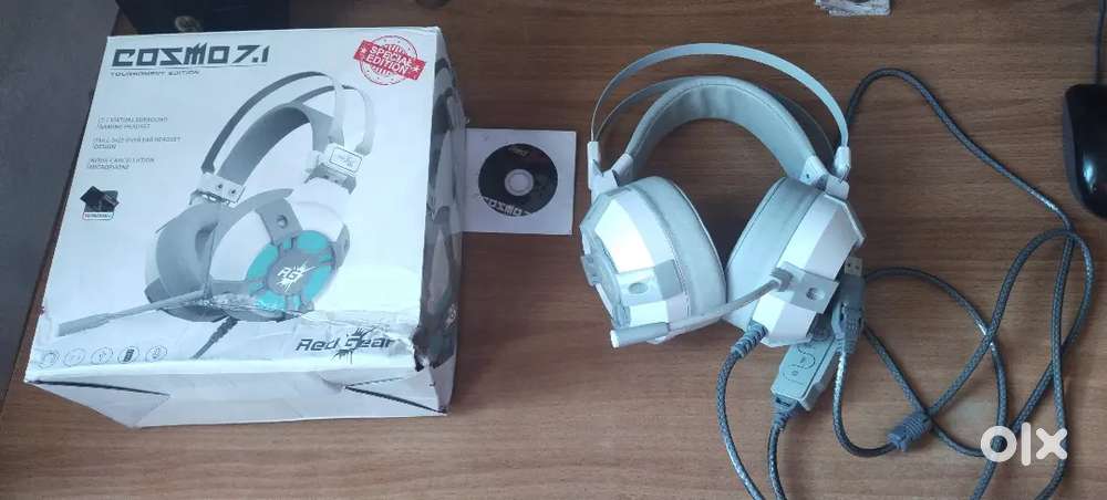 White Color Gaming Headphones surround sound Computer