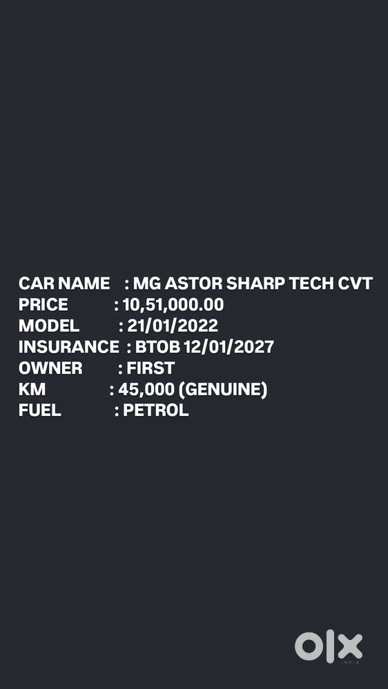 Mg Astor 1.5 Sharp Cvt, 2022, Petrol