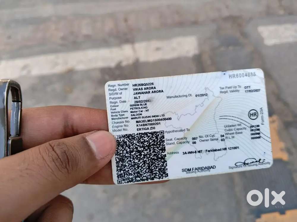 Maruti Suzuki Ertiga 2012 Manual Petrol Haryana Registered