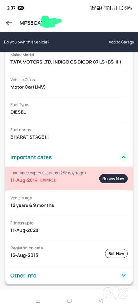 Tata Indigo Cs 2013 Diesel Well Maintained