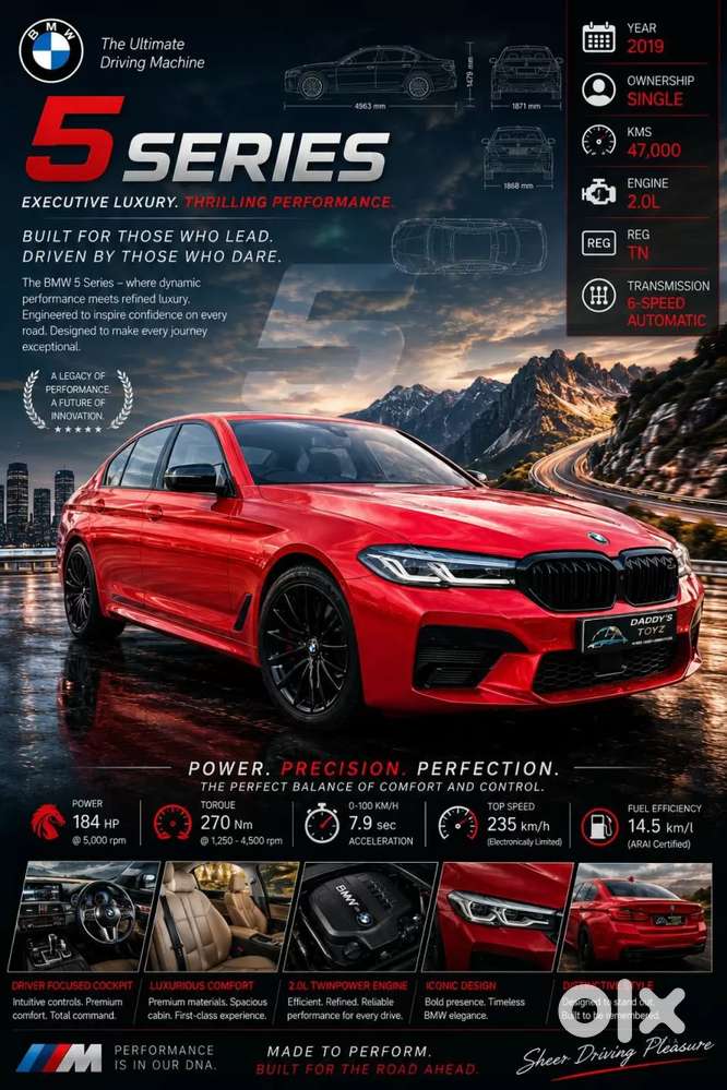 Bmw 5 Series 2.0 520d Luxury Line, 2019, Diesel